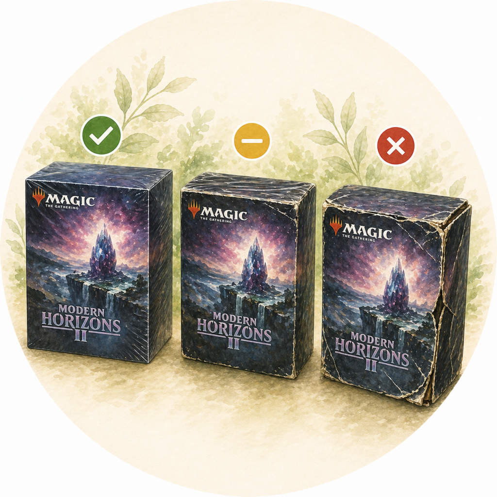 Vergleich von Magic Display Verpackungen in unterschiedlichem Zustand