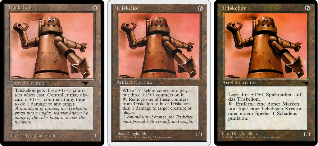 Magic Karte Triskelion in verschiedenen Editionen