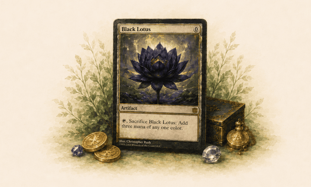 Black Lotus, die teuerste Magic-Karte der Welt, aus der Alpha-Edition von 1993